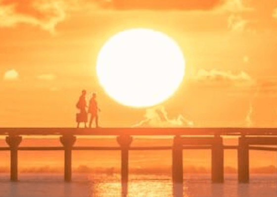 amanecer en la playa