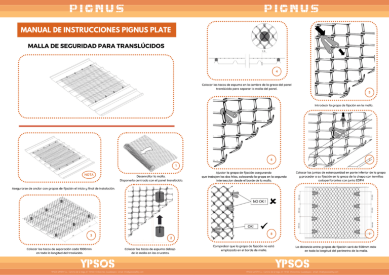 manual de instrucciones oficial de la malla de seguridad pignus plate