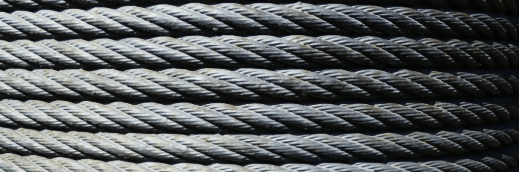 cable de acero enrrollado de una linea de vida
