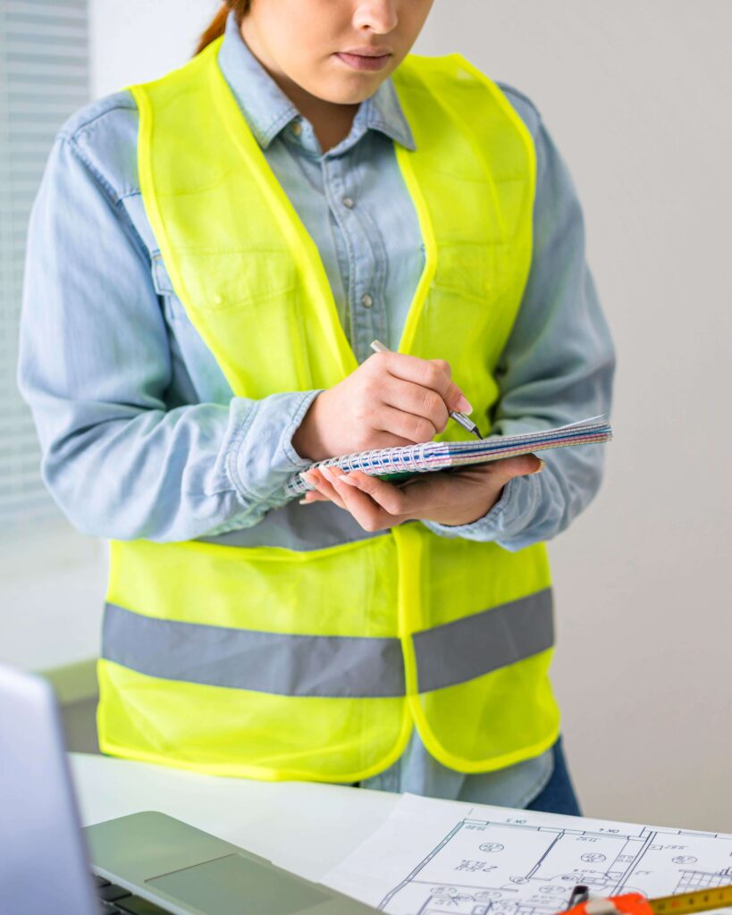 persona realizando una evaluacion de riesgos laborales