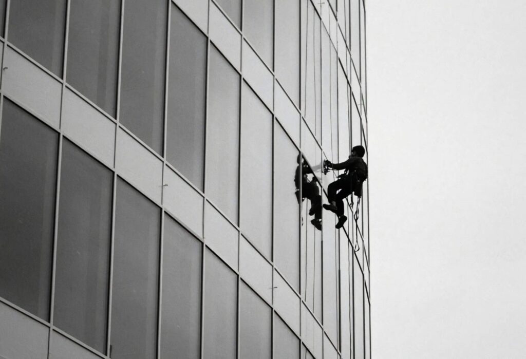trabajador altura edificio